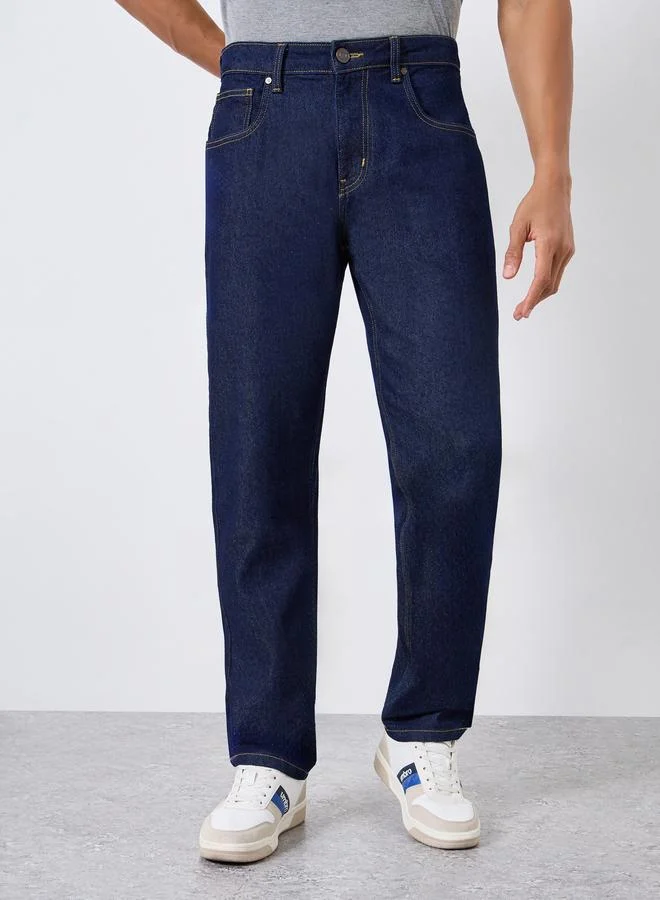 Styli  Men Dark Blue Slim Fit Jeans for Men | Best Price UAE
